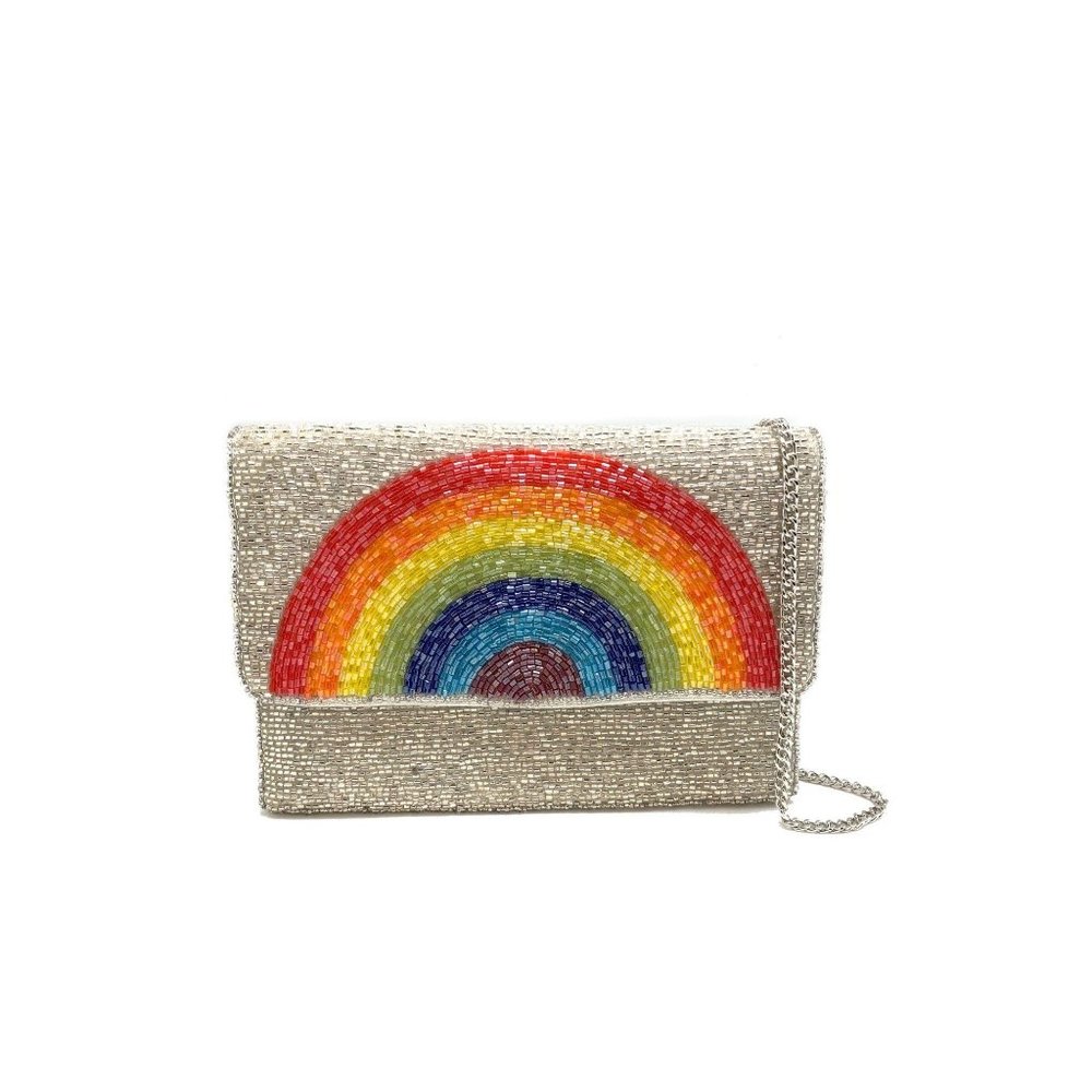 Rainbow Hand Made Beaded Clutch